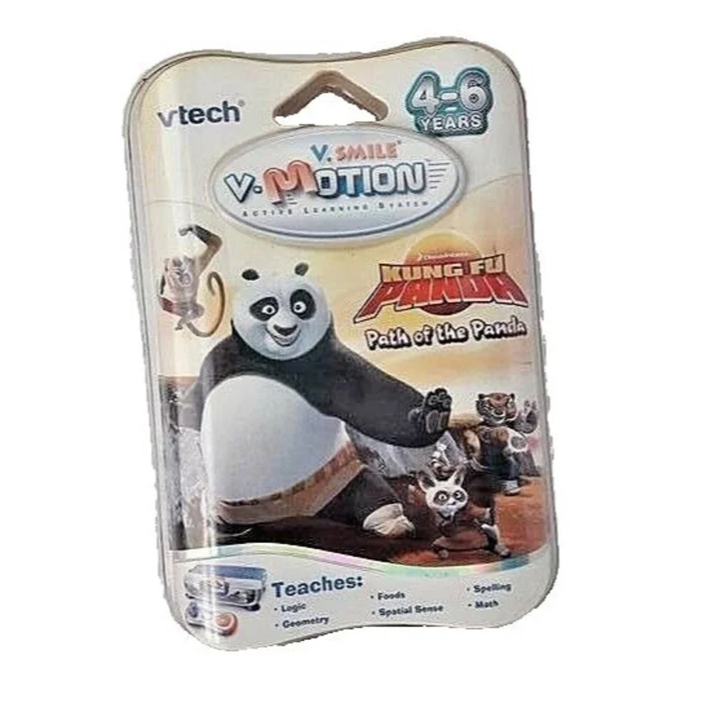 V Vtech Motion Panda Kung Fu Spelling Math 4-6 yr Smile Logic Geometry Foods NEW